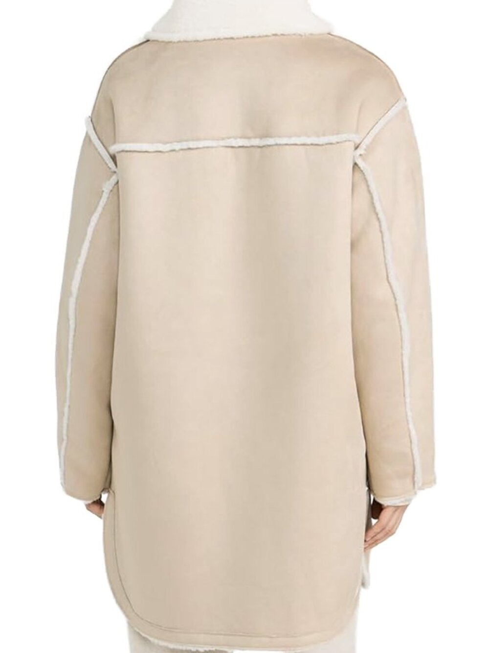 UGG Women's Takara Faux Shearling Fleece Oversized Jacket Coat Sand Size M - Picture 2 of 6